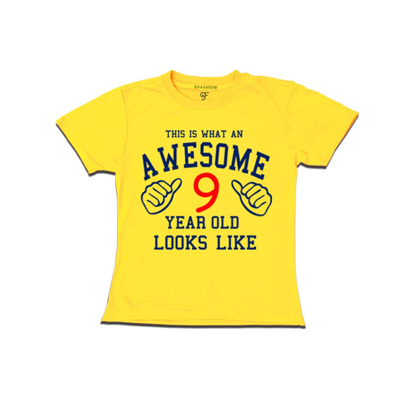 Awesome 9th Year Old Looks Like Girl T-shirt-Yellow-gfashion