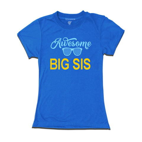 Awesome Big Sis T-shirt-Blue-gfashion