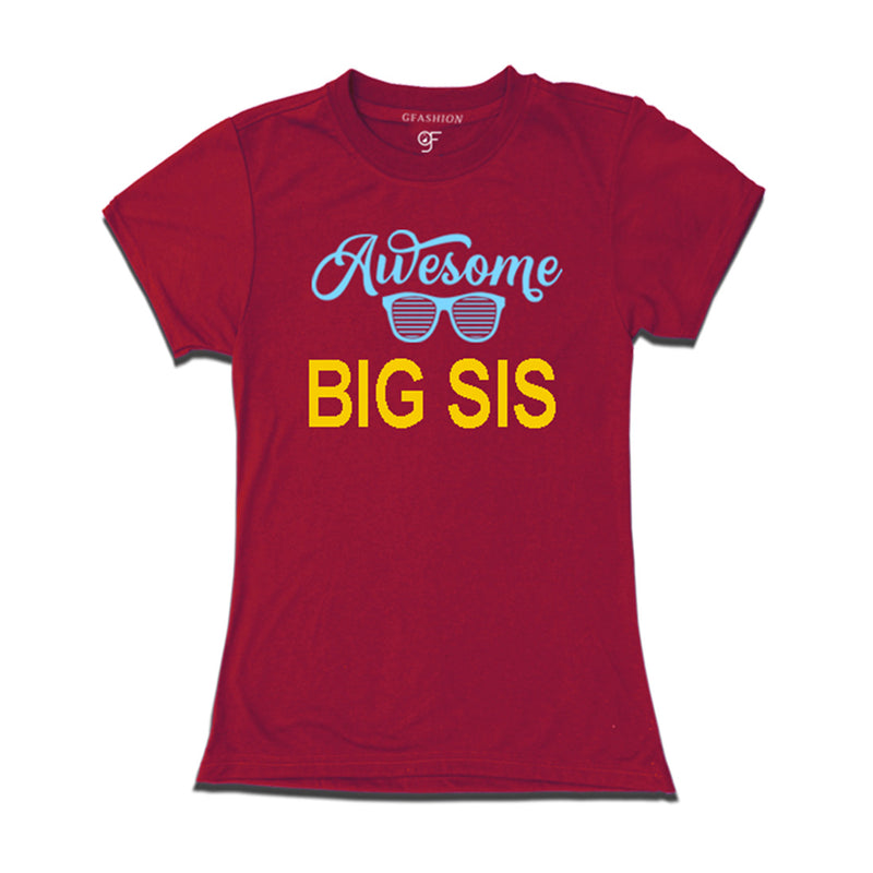 Awesome Big Sis T-shirt-Maroon-gfashion
