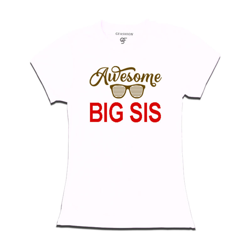 Awesome Big Sis T-shirt-White-gfashion