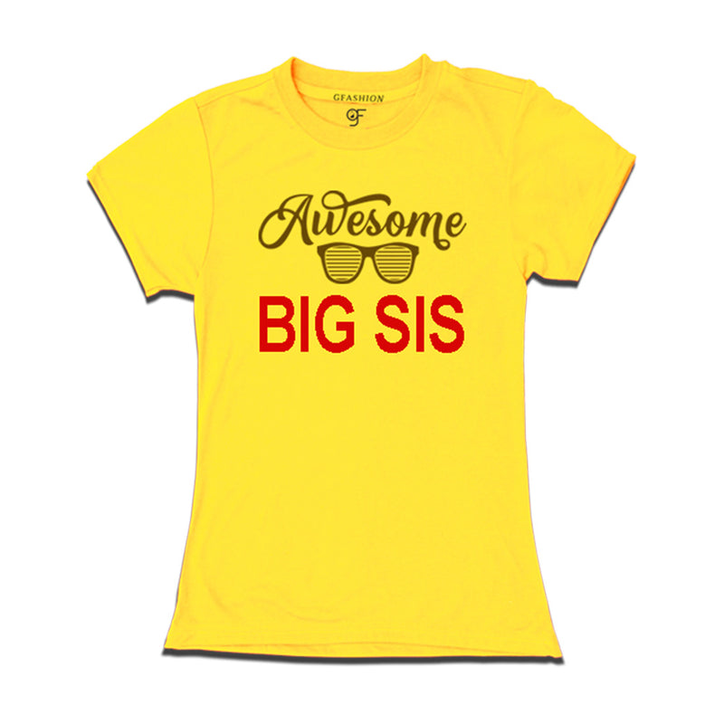 Awesome Big Sis T-shirt-Yellow-gfashion