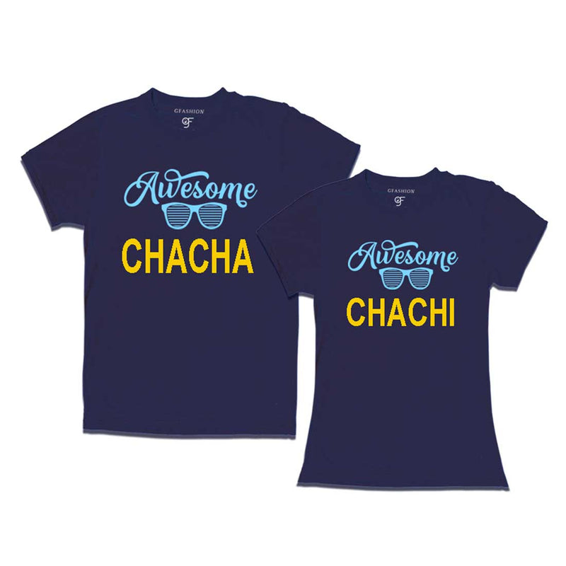 Awesome Chacha-Chachi T-shirts-Navy Color-gfashion