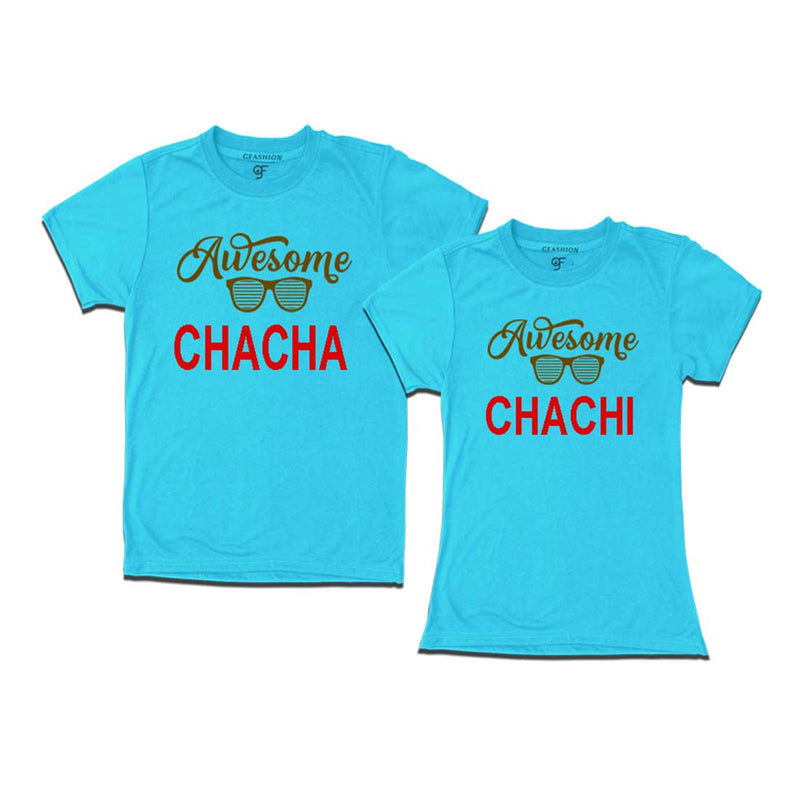 Awesome Chacha-Chachi T-shirts-Sky Blue Color-gfashion