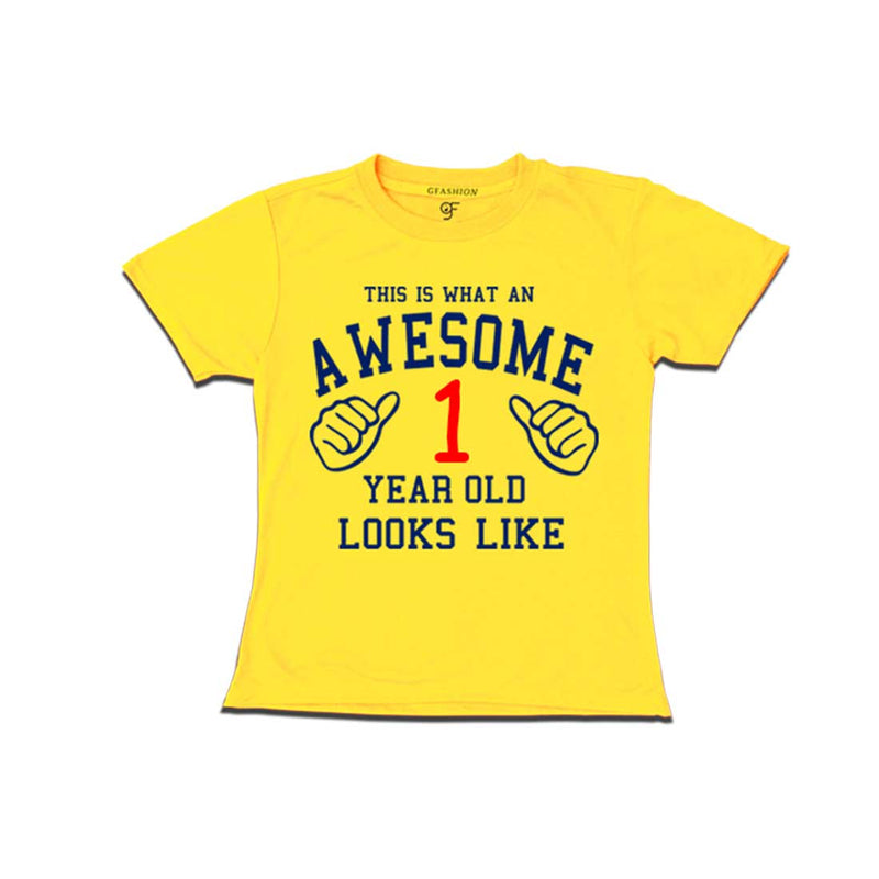 Awesome First Year Old Looks Like Girl T-shirt-Yellow-gfashion 