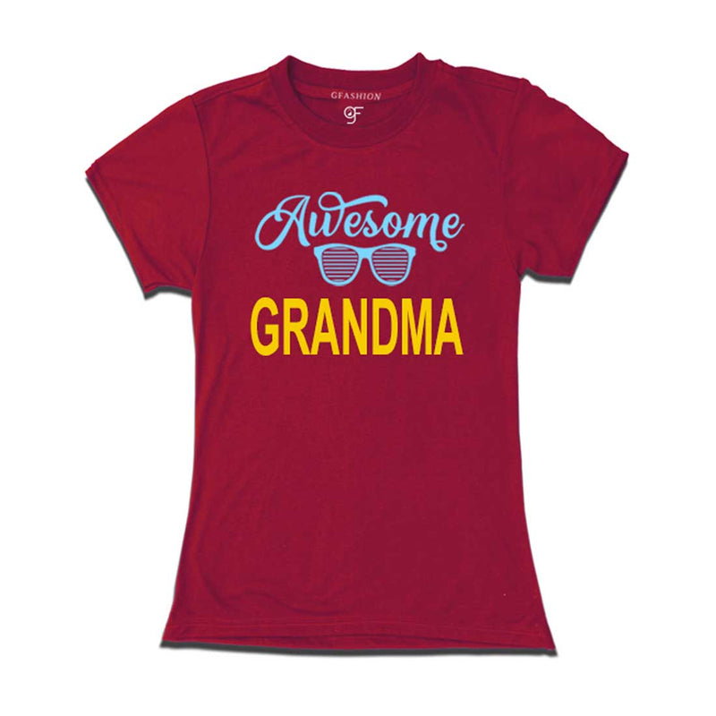Awesome Grandma T-shirts-Maroon Color-gfashion