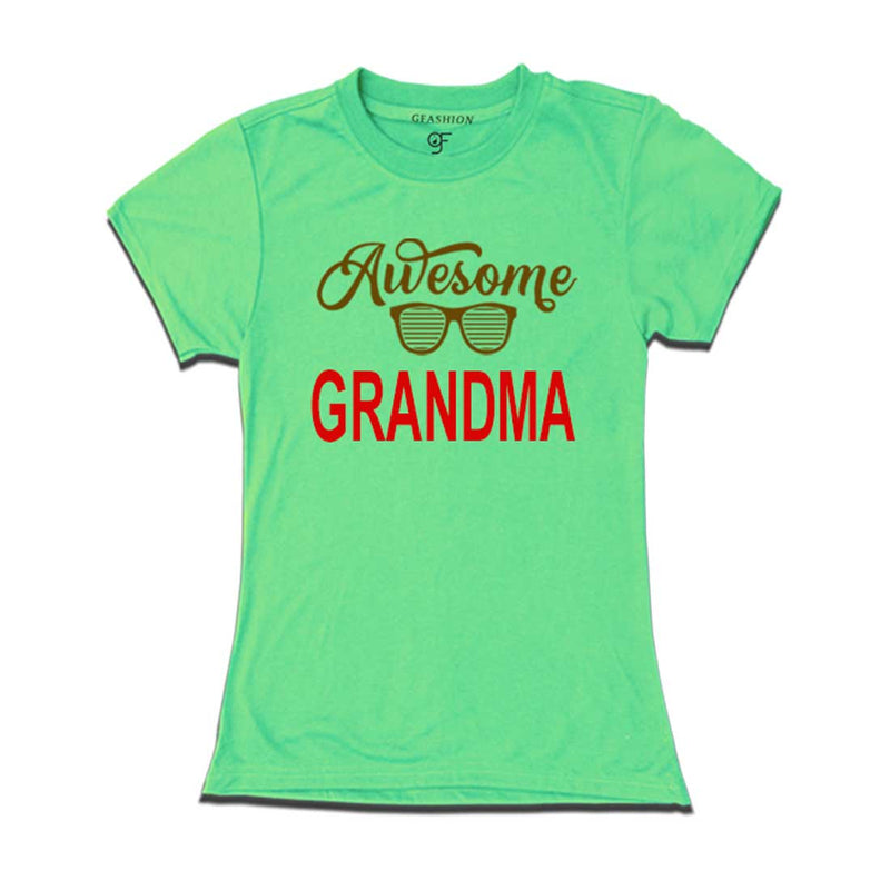 Awesome Grandma T-shirts-Pista Green Color-gfashion