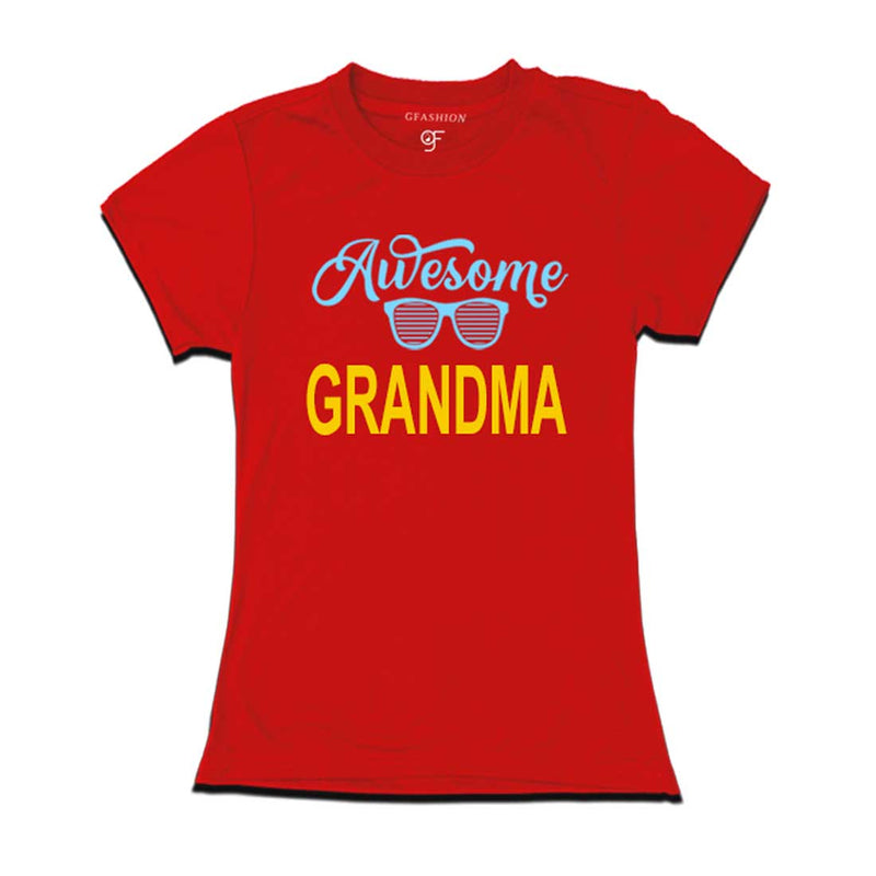 Awesome Grandma T-shirts-Red Color-gfashion