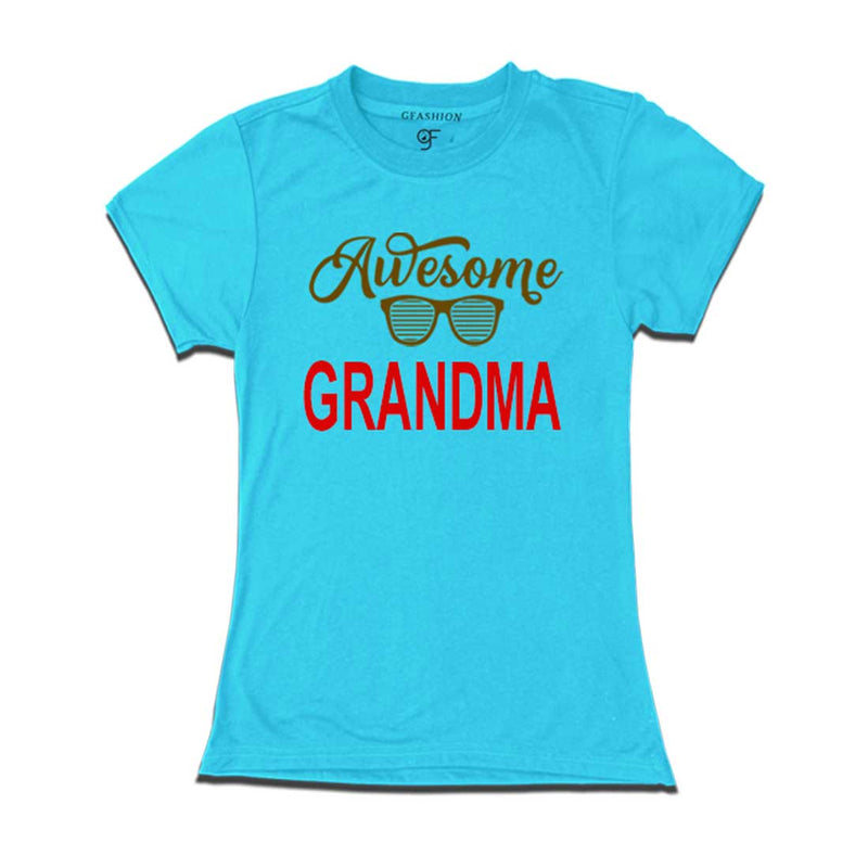 Awesome Grandma T-shirts-Sky Blue Color-gfashion