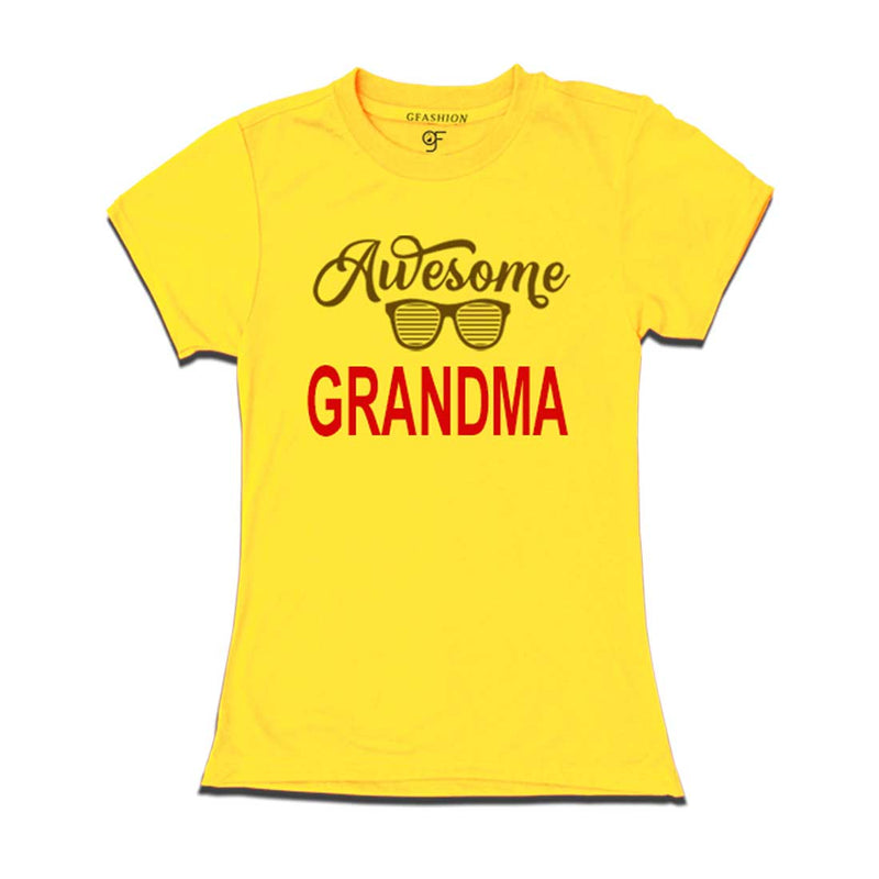Awesome Grandma T-shirts-Yellow Color-gfashion