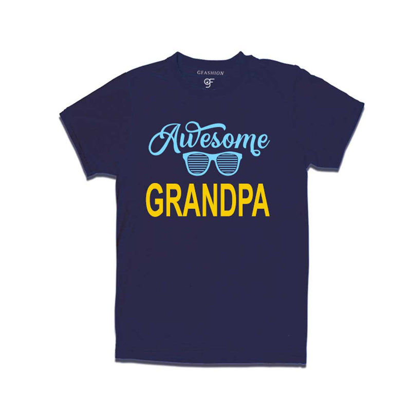 Awesome Grandpa T-shirts-Navy Color-gfashion