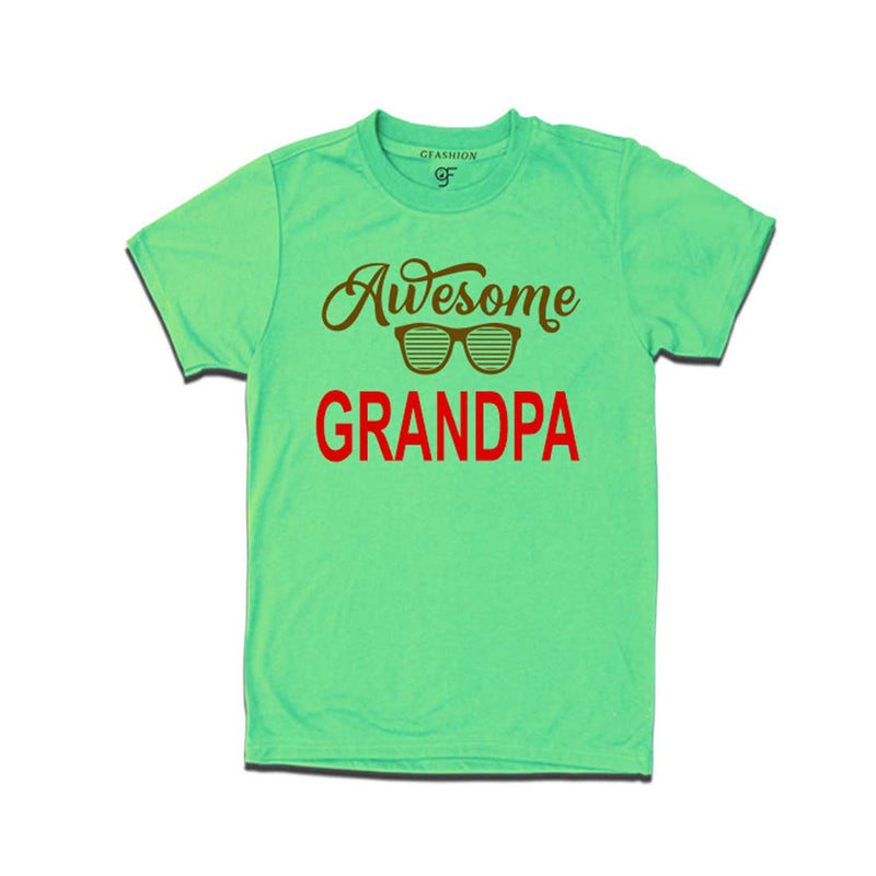 Awesome Grandpa T-shirts-Pista Green Color-gfashion