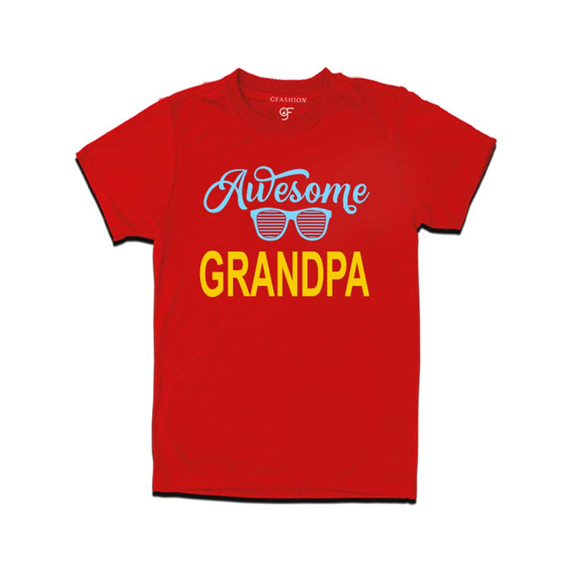 Awesome Grandpa T-shirts-Red Color-gfashion
