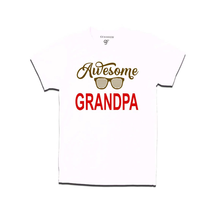 Awesome Grandpa T-shirts-White Color-gfashion