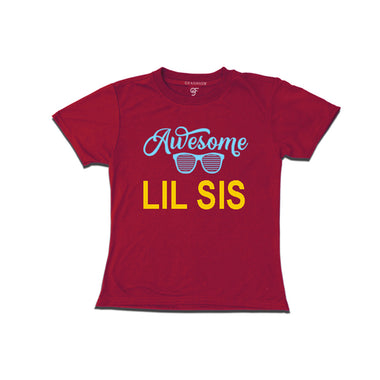 Awesome Lil Sis T-shirt-Maroon