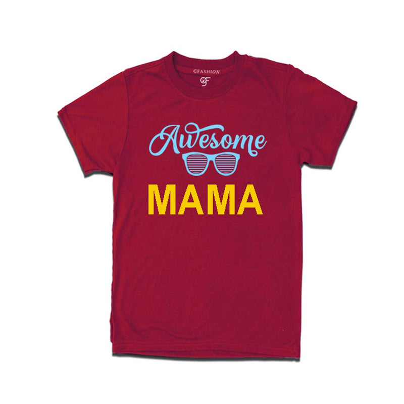 Awesome Mama T-shirts-Maroon Color-gfashion