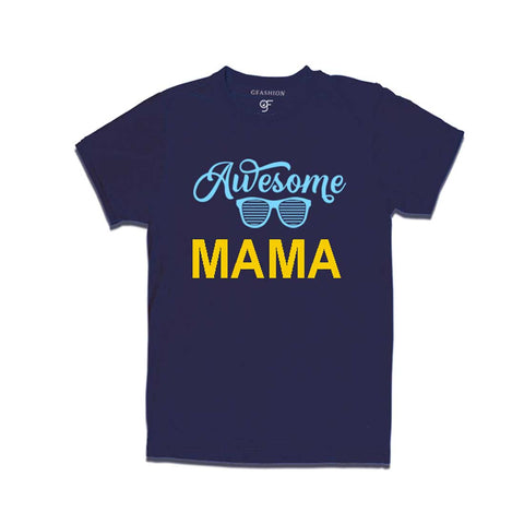 Awesome Mama T-shirts-Navy Color-gfashion