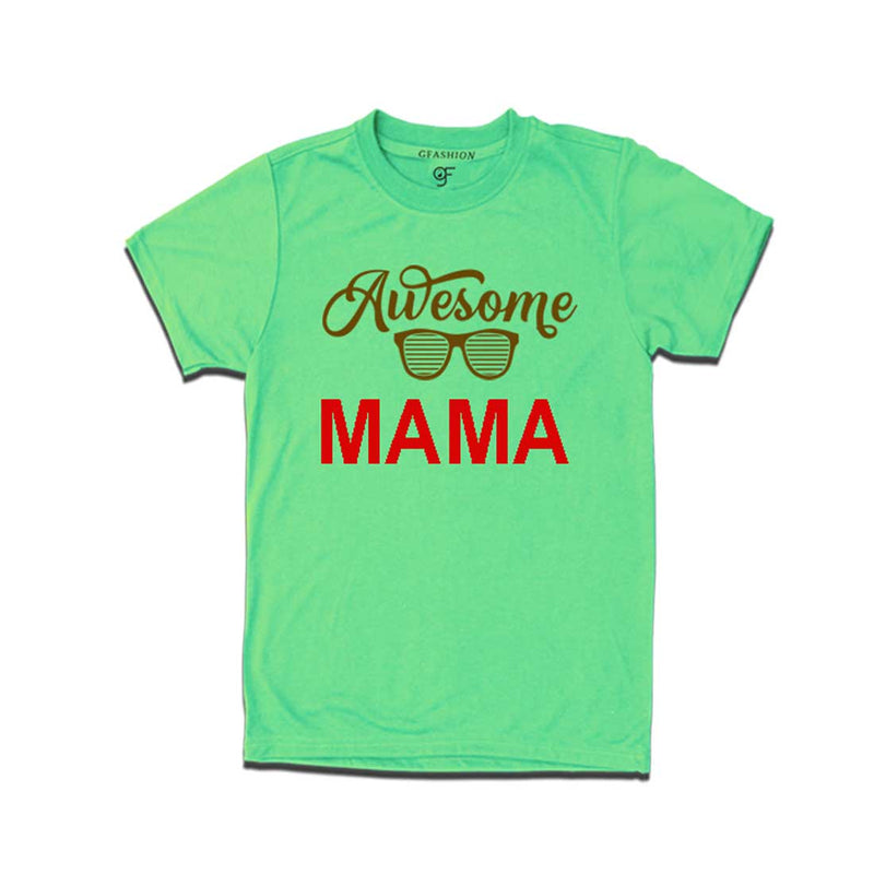 Awesome Mama T-shirts-Pista Green Color-gfashion