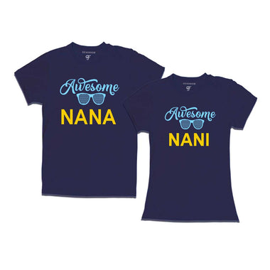 Awesome Nana-Nani T-shirts-Navy Color-gfashion