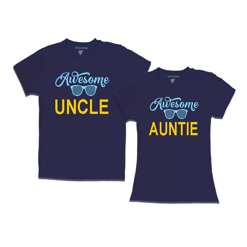 Awesome Uncle-Auntie T-shirts-Navy-gfashion