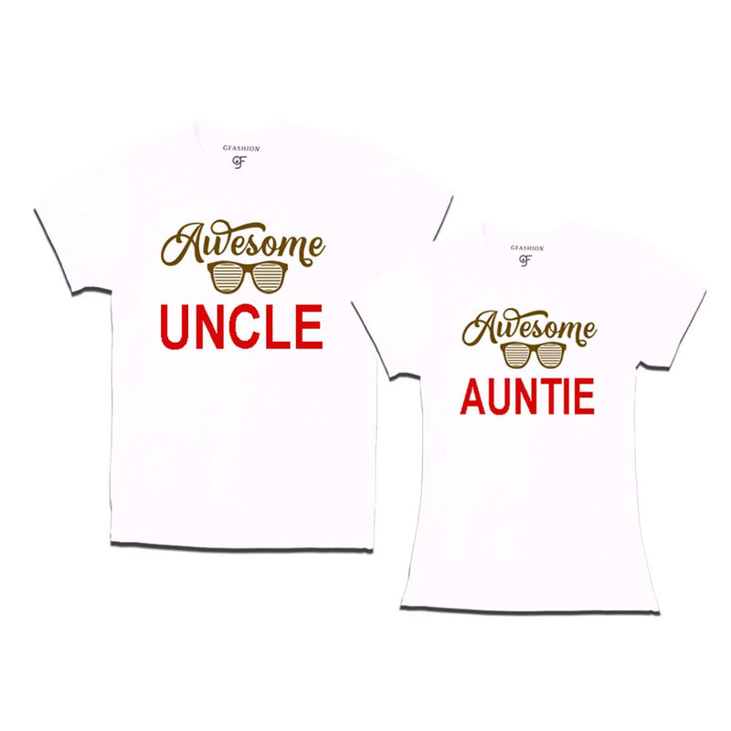 Awesome Uncle-Auntie T-shirts-White-gfashion