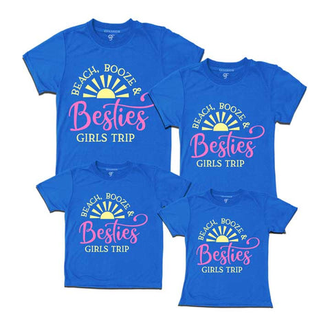 Beach, Booze Besties Girls Trip family T-shirts-blue-gfashion