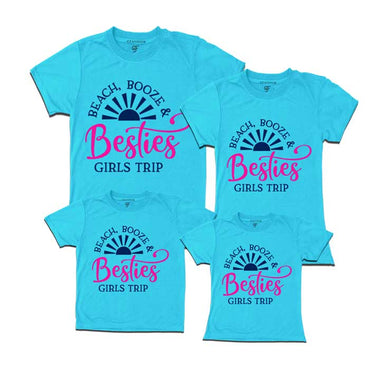 Beach, Booze Besties Girls Trip family T-shirts-skyblue-gfashion