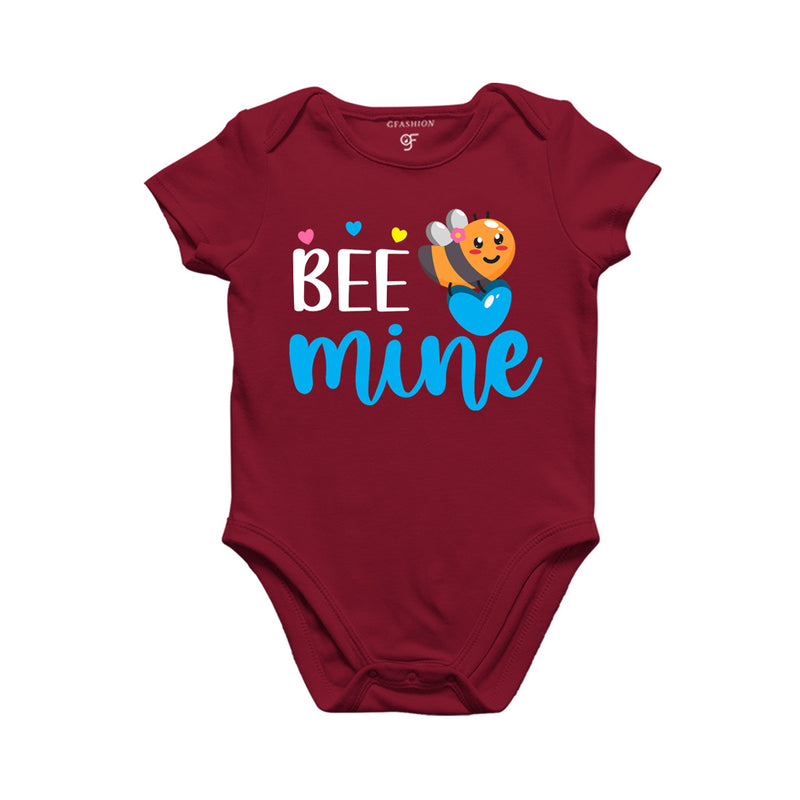 Bee Mine Baby Rompers in Maroon Color available @ gfashion.jpg