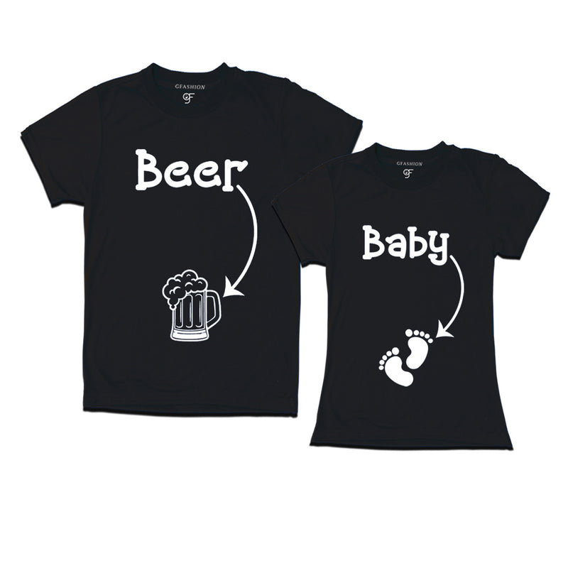 Beer Baby Maternity Couple T-shirts in Black Color available @ gfashion.jpg
