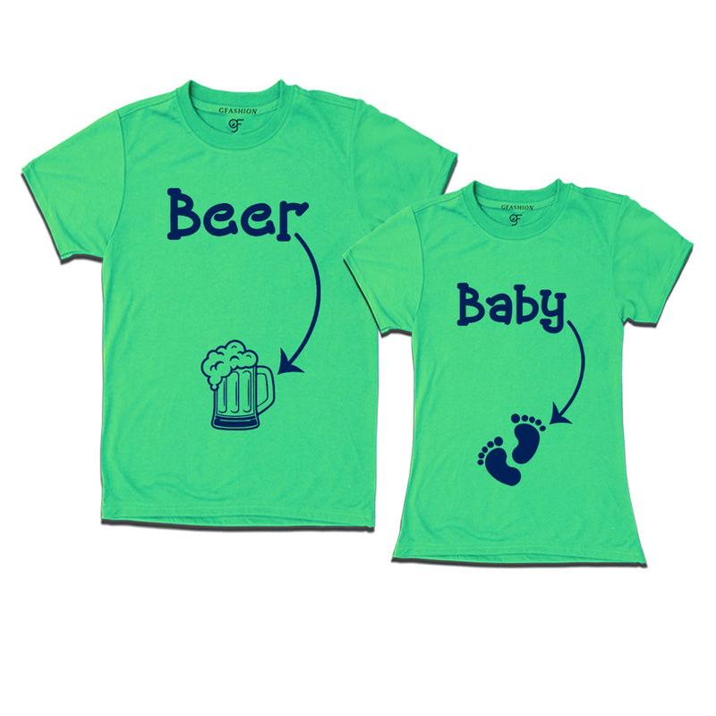 Beer Baby Maternity Couple T-shirts in Pista Green Color available @ gfashion.jpg