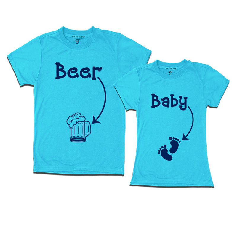 Beer Baby Maternity Couple T-shirts in Sky Blue Color available @ gfashion.jpg