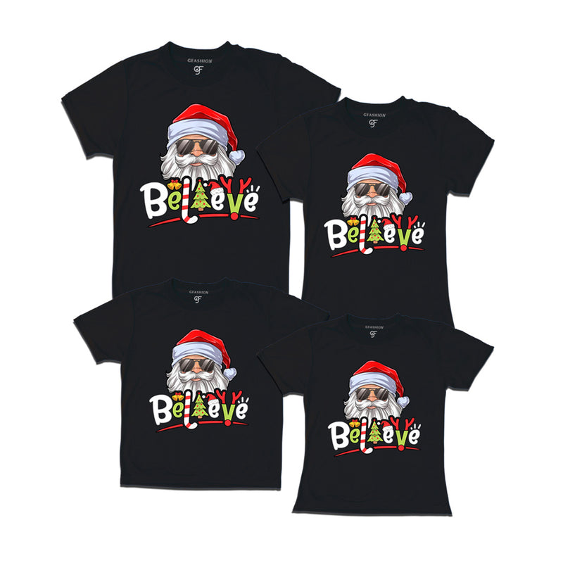 Believe Christmas Family T-shirts in Black Color avilable @ gfashion.jpg