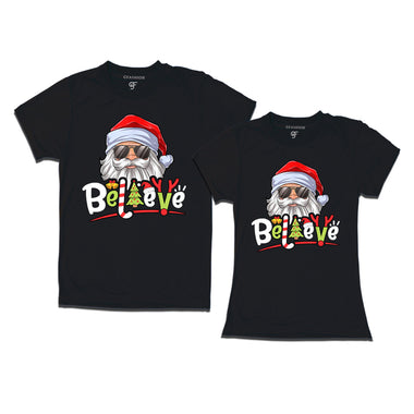 Believe Christmas T-shirts Combo in Black Color avilable @ gfashion.jpg
