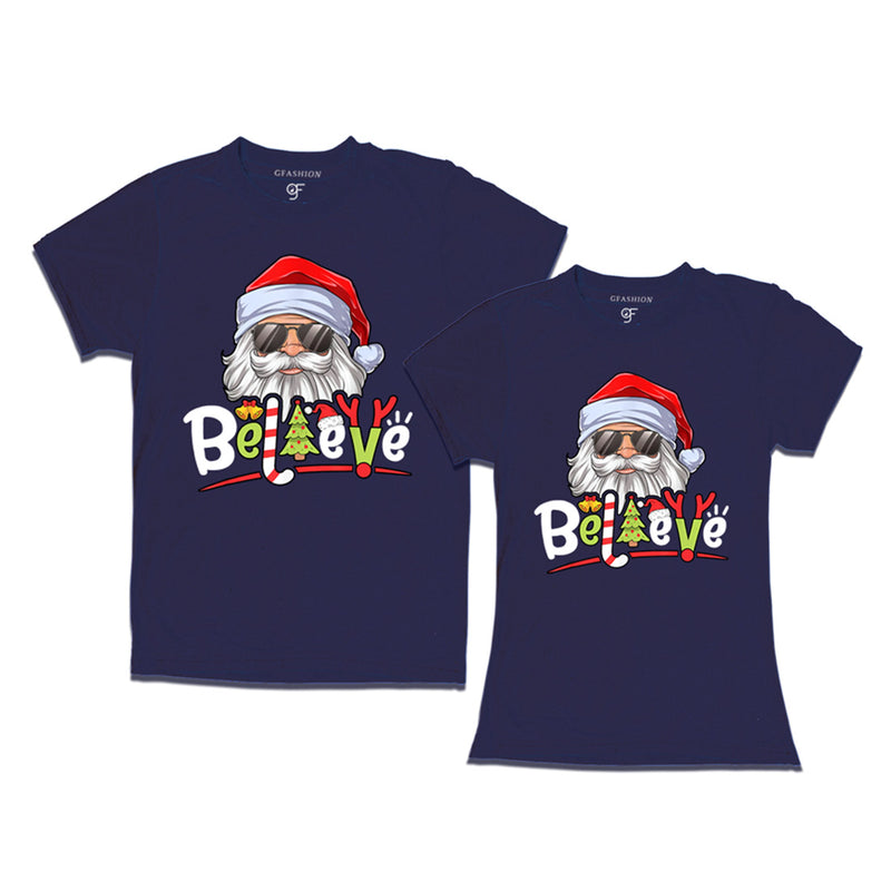 Believe Christmas T-shirts Combo in Navy Color avilable @ gfashion.jpg