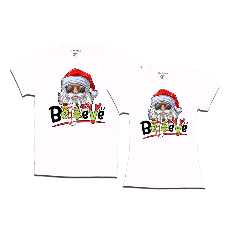 Believe Christmas T-shirts Combo in White Color avilable @ gfashion.jpg