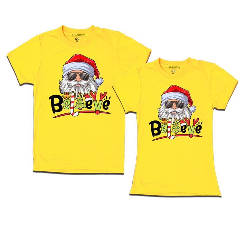 Believe Christmas T-shirts Combo in Yellow Color avilable @ gfashion.jpg