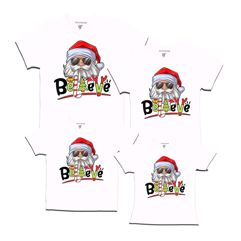 Believe Christmas T-shirts for Family-Friends-Group in White Color avilable @ gfashion.jpg