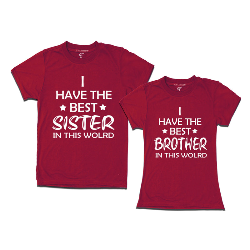 Best Brother-Best Sister in this world  T-shirts in Maroon Color available @ gfashion.jpg