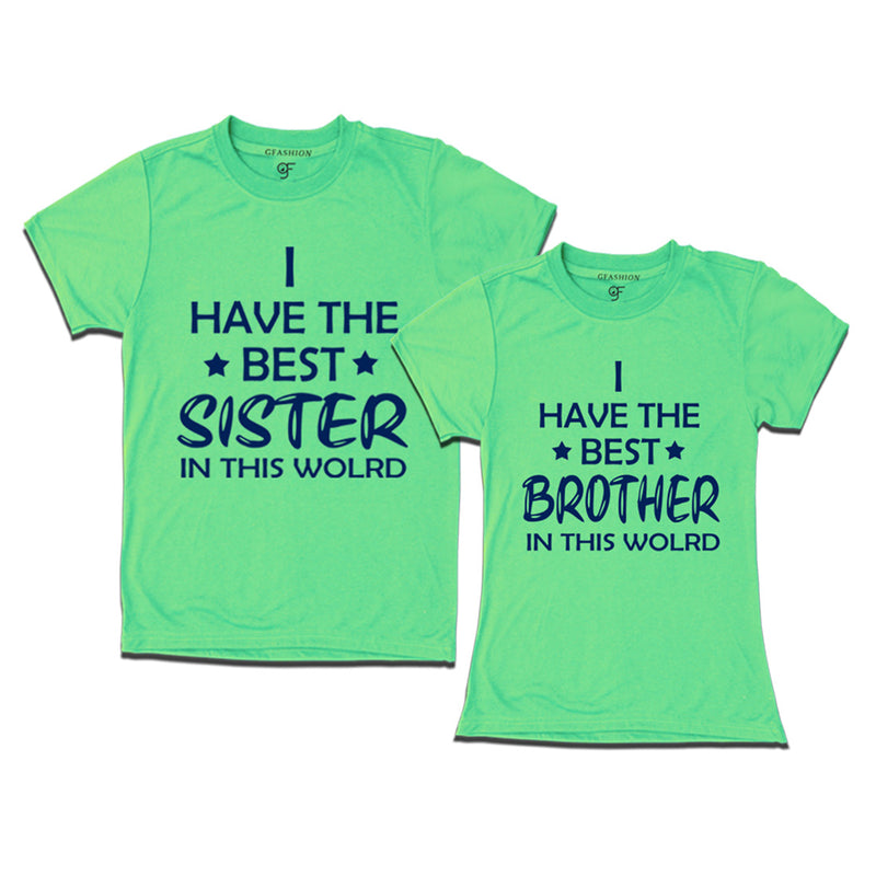 Best Brother-Best Sister in this world  T-shirts in Pista Green Color available @ gfashion.jpg