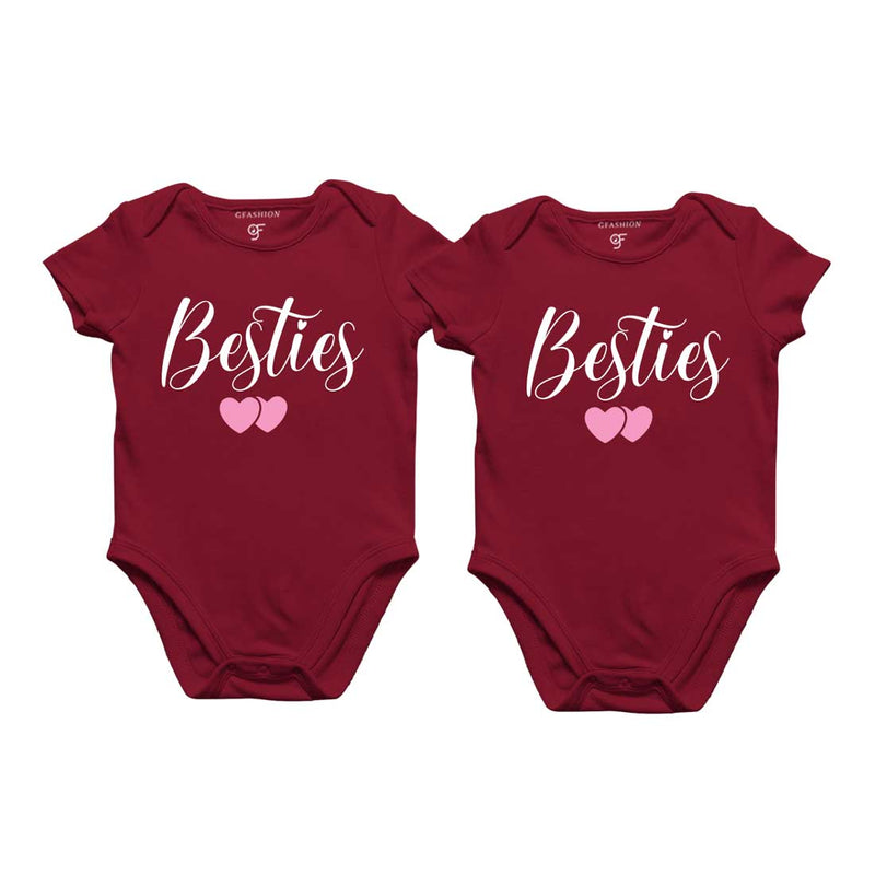 Besties Twins-Baby Rompers in Maroon Color available @ gfashion.jpg
