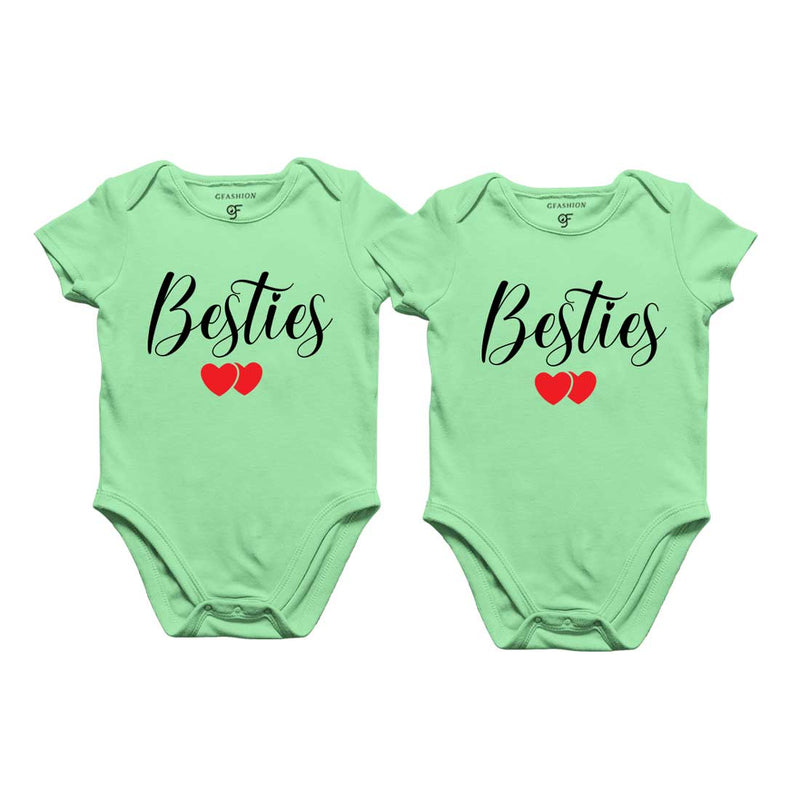 Besties Twins-Baby Rompers in Pista Green Color available @ gfashion.jpg