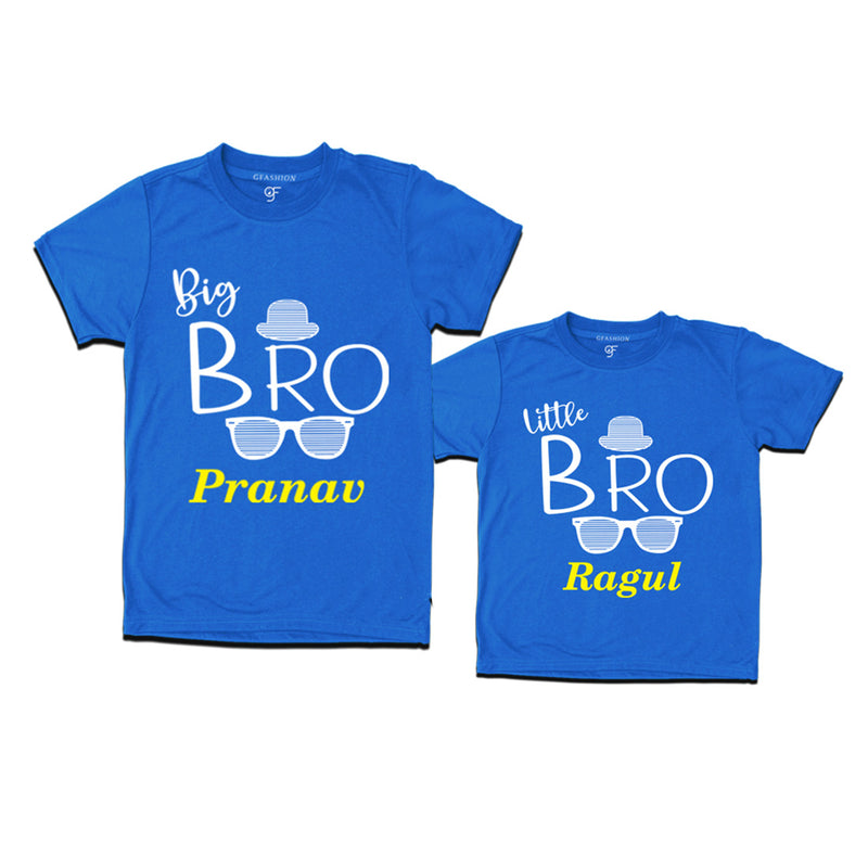 Big Bro-Little Bro T-shirts with Name in Blue Color available @ gfashion.jpg
