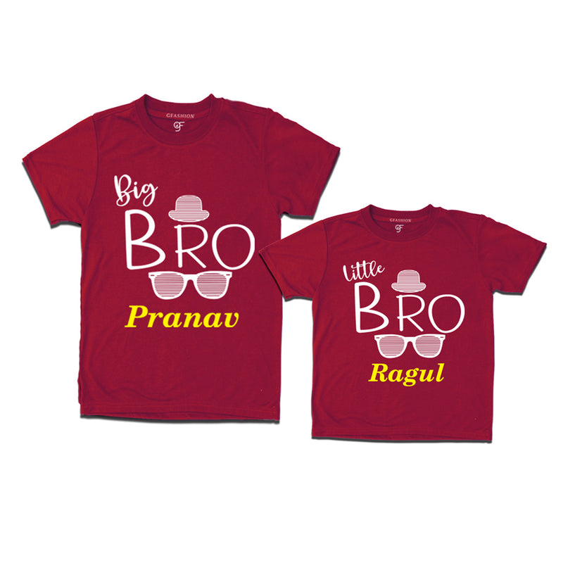 Big Bro-Little Bro T-shirts with Name in Maroon Color available @ gfashion.jpg