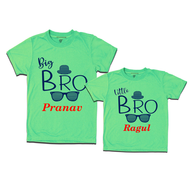 Big Bro-Little Bro T-shirts with Name in Pista Green Color available @ gfashion.jpg