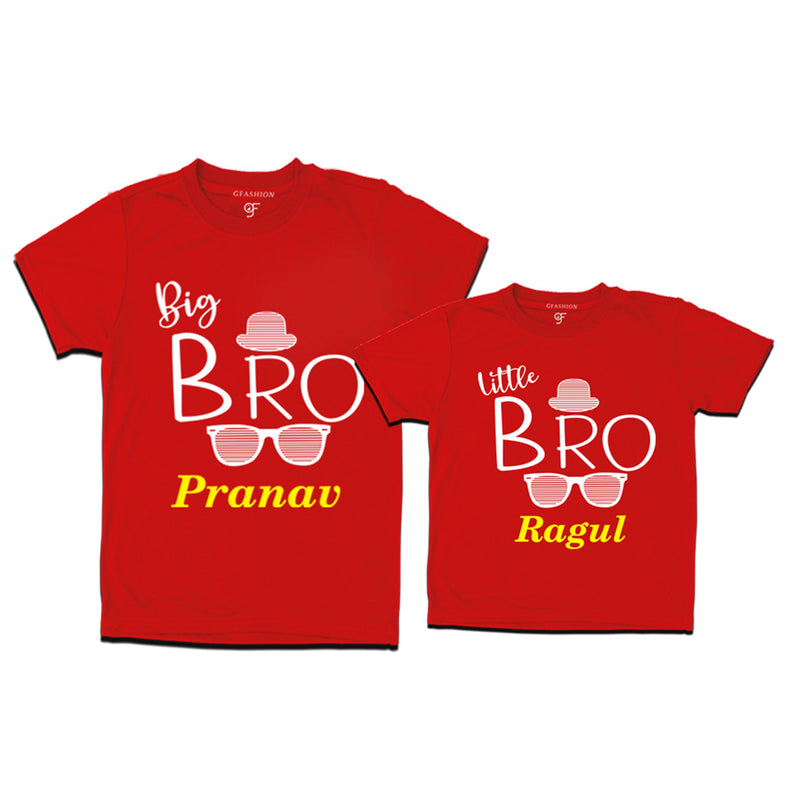 Big Bro-Little Bro T-shirts with Name in Red Color available @ gfashion.jpg