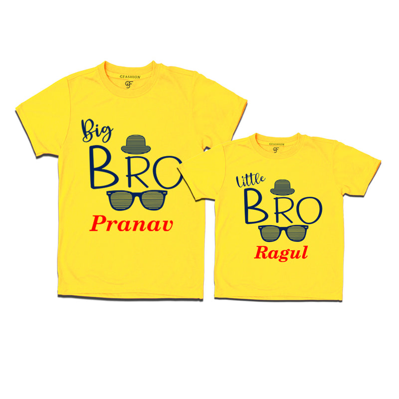 Big Bro-Little Bro T-shirts with Name in Yellow Color available @ gfashion.jpg