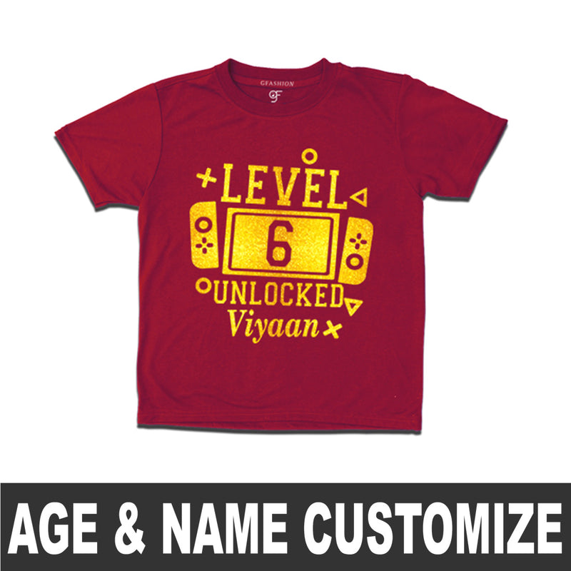 Birthday Boy-Name and Age Customized T-shirts in Maroon Color available @ gfashion.jpg