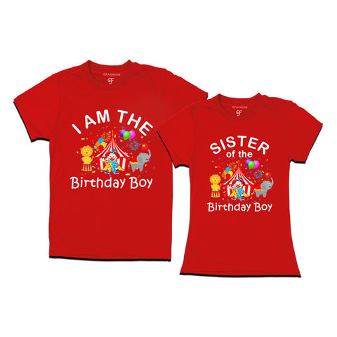 Birthday Boy With Sister -Circus Theme T-shirts in Red Color available @ gfashion.jpg