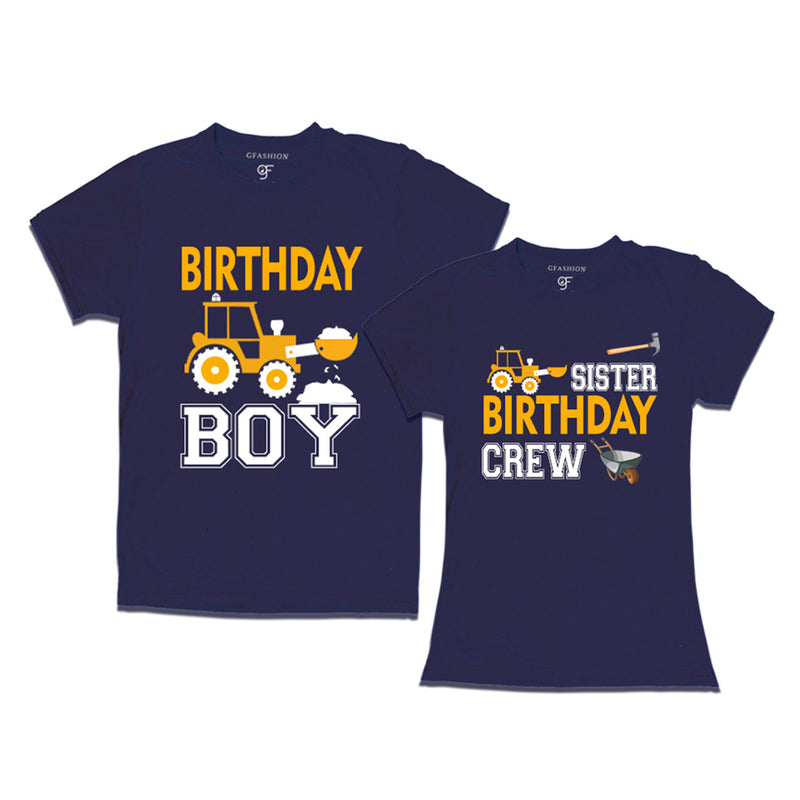 Birthday Boy With Sister -Construction Theme T-shirts in Navy Color available @ gfashion.jpg