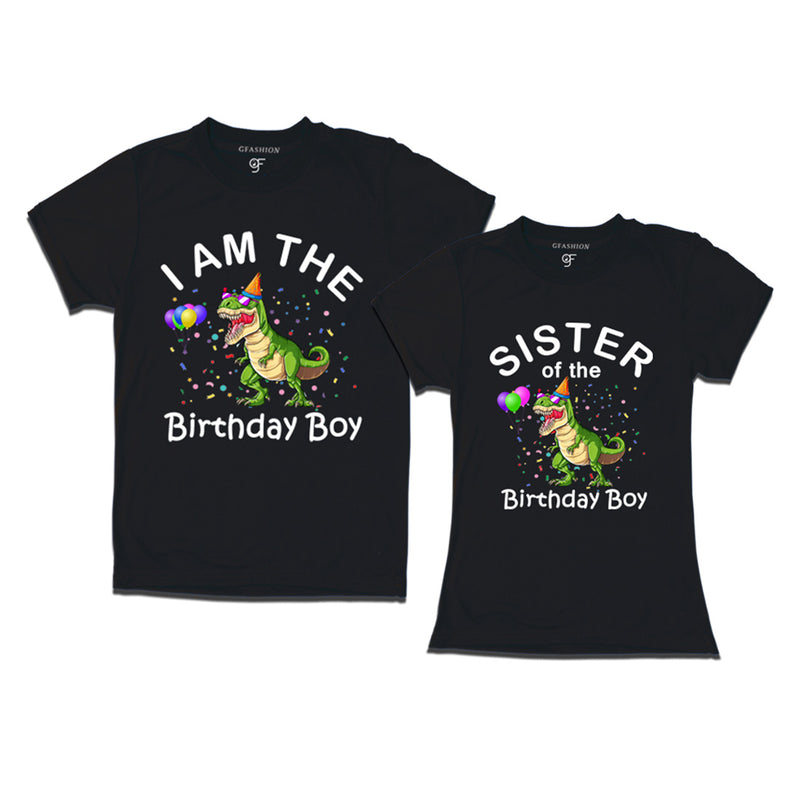 Birthday Boy With Sister -Dinosaur Theme T-shirts