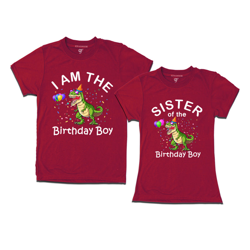 Birthday Boy With Sister -Dinosaur Theme T-shirts